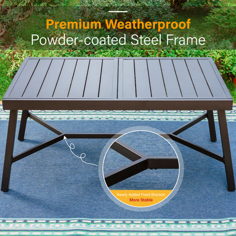 9/7-Piece Patio Dining Set Reinforced Expandable Table & Stackable Chairs