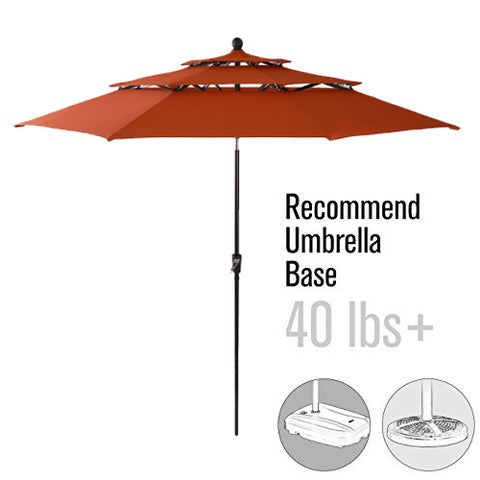 6-Piece Patio Dining Set with an Umbrella Steel Square Table & Textilene Swivel Chairs