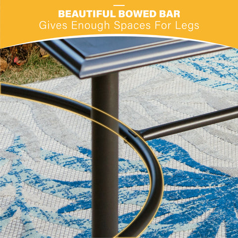 7-Pcs Patio Dining Set Textilene Fixed Chairs & Steel Table