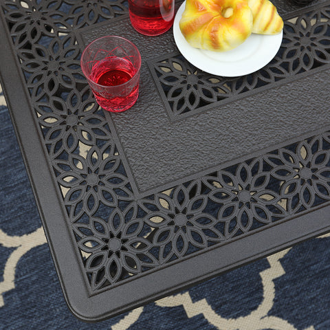 Cast Aluminum Outdoor Patio Retro Tea Table