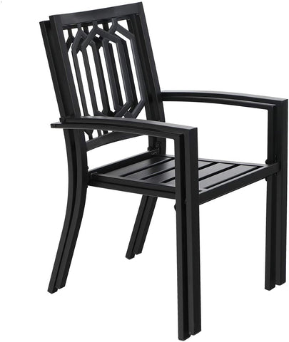 Outdoor Patio Metal Dining Chairs for Garden, Backyard