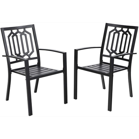 Outdoor Patio Metal Dining Chairs for Garden, Backyard
