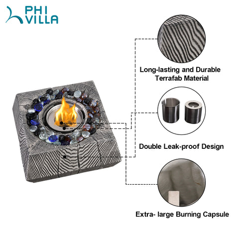 9 inch Terrafab Portable Tabletop Fireplace Indoor Outdoor Fire Pit