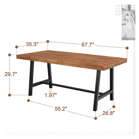 Outdoor Acacia Wood Dining Set, Modern Outdoor Dining Furniture