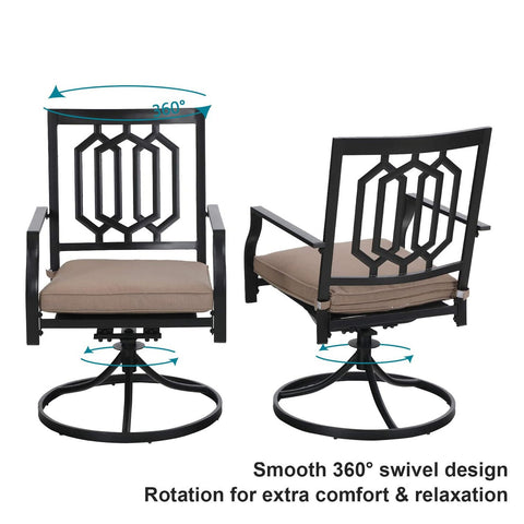 Outdoor Patio Swivel Dining Chairs fits Garden Backyard - Set of 2