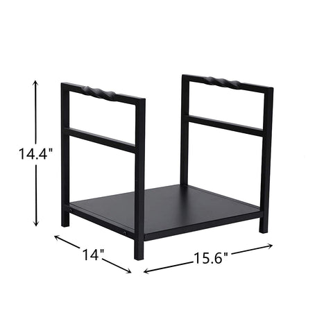 PHI VILLA 16 Inch Small Decorative Indoor/Outdoor Firewood Racks Steel Wood Storage Log Rack Holder