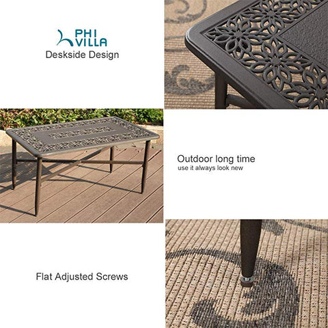 Cast Aluminum Outdoor Patio Retro Tea Table