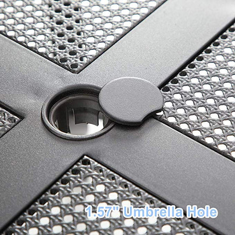 37" x 37" Square Mesh Patio Bistro Table