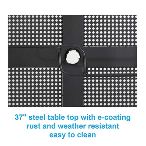 37" x 37" Square Mesh Patio Bistro Table