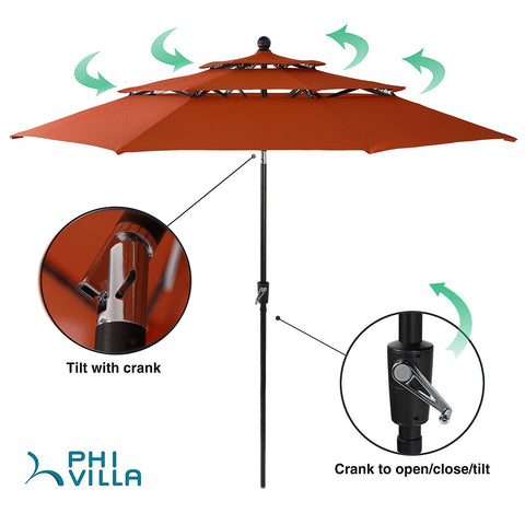 6-Piece Patio Dining Set with an Umbrella Steel Square Table & Textilene Swivel Chairs