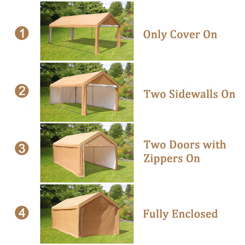 10x20 ft Heavy Duty Carport Car Canopy Garage Boat Shelter Party Tent