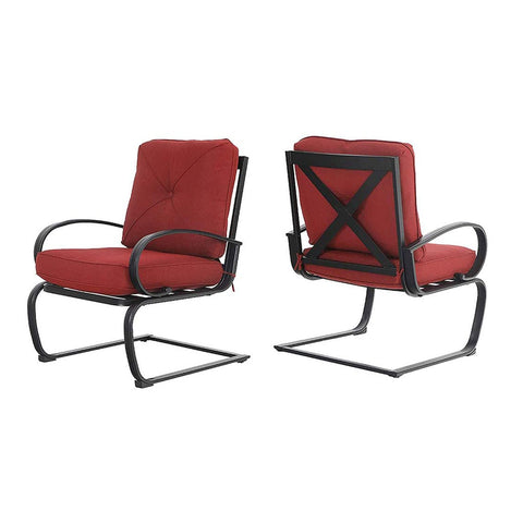 C-Spring Metal Cushioned Lounge Chairs