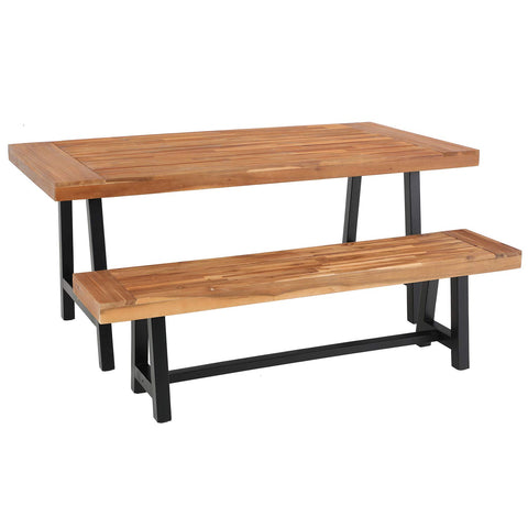 Outdoor Acacia Wood Dining Set, Modern Outdoor Dining Furniture