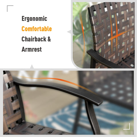 5-Piece Patio Conversation Set with Ottomans and Table
