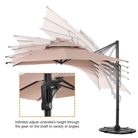 10ft Patio Cantilever Umbrella Square Outdoor Offset Umbrella
