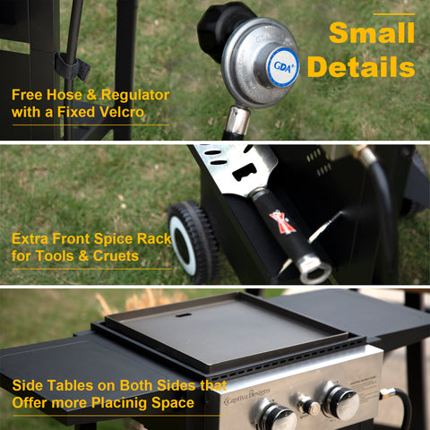 Outdoor Detachable Gas Griddle Grill– Perfect for BBQs, Cooking & Parties
