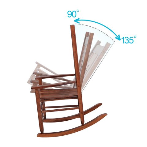 2PC Solid Outdoor Indoor Rocking Chair for Patio Deck Garden Rocker Chair