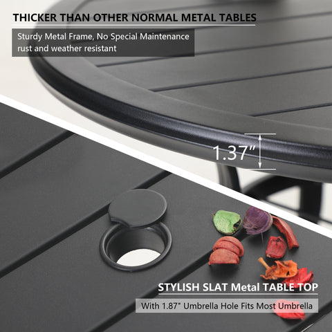 E-coated Round Patio Outdoor Dining Table