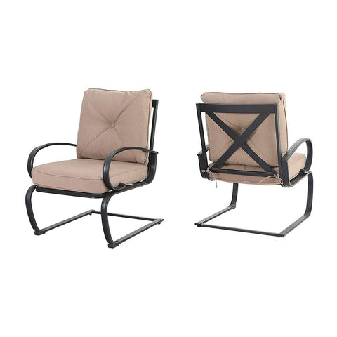 C-Spring Metal Cushioned Lounge Chairs