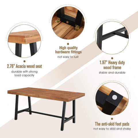 Outdoor Acacia Wood Dining Set, Modern Outdoor Dining Furniture