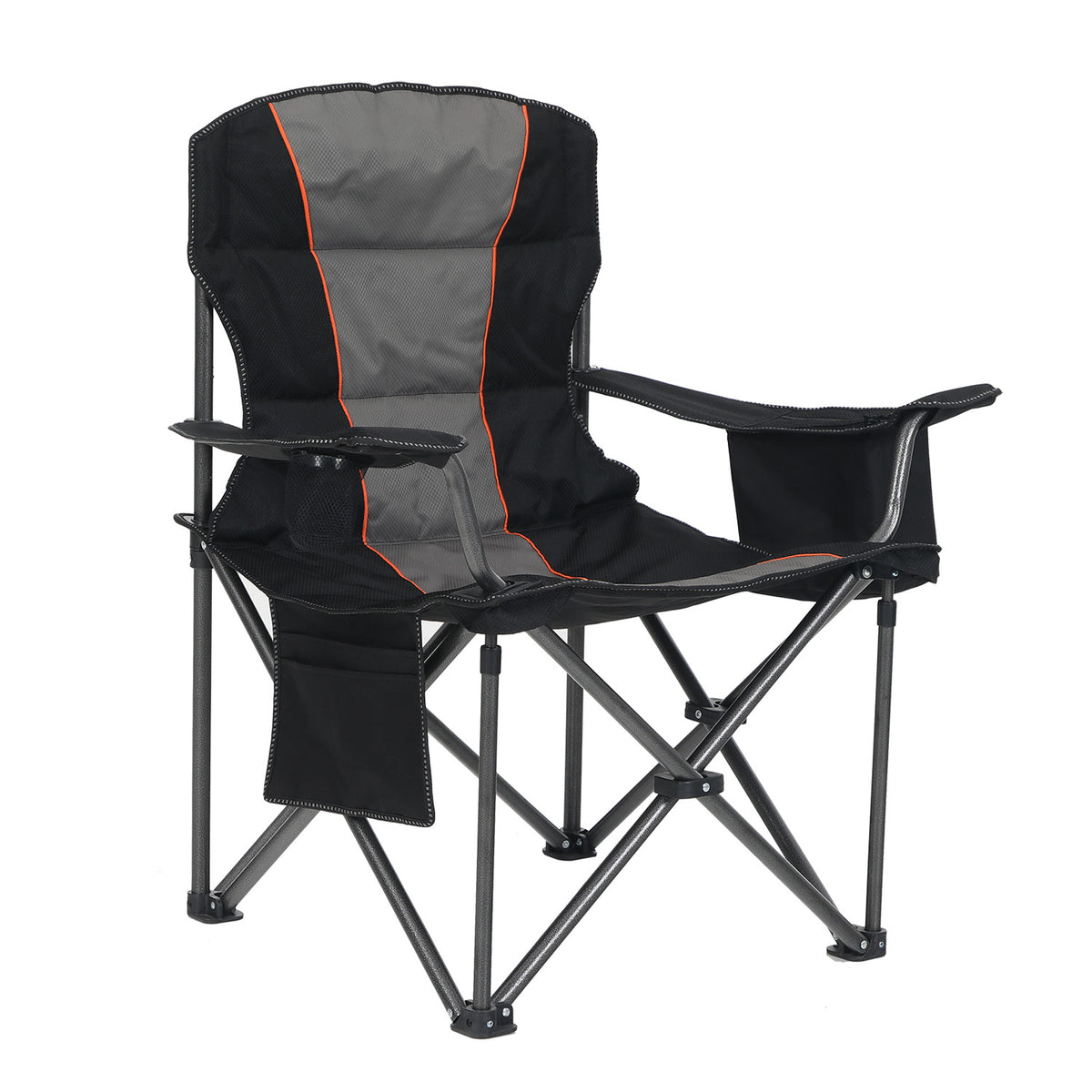 Oversized Portable Folding Camping Chair with Cooler Bag for Sports, Beach, Hiking, Fishing