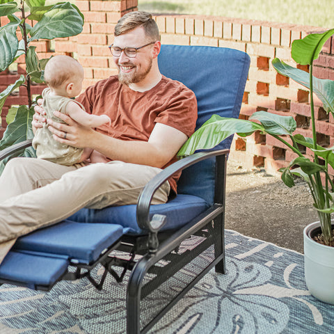 Adjustable Patio Metal Relaxing Recliner Lounge Chair