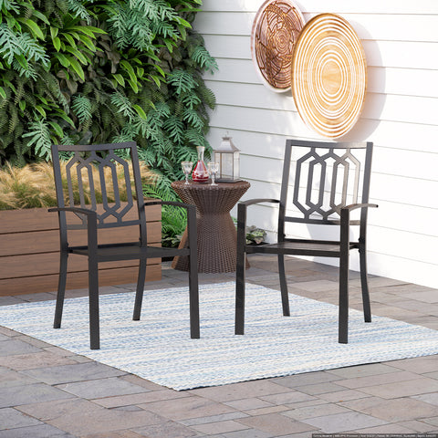Outdoor Patio Metal Dining Chairs for Garden, Backyard