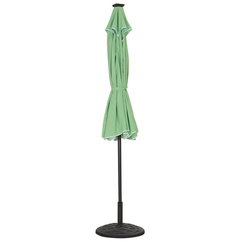 9/10ft Auto-Tilt LED Solar Lights Market Patio Umbrella with Ruffles