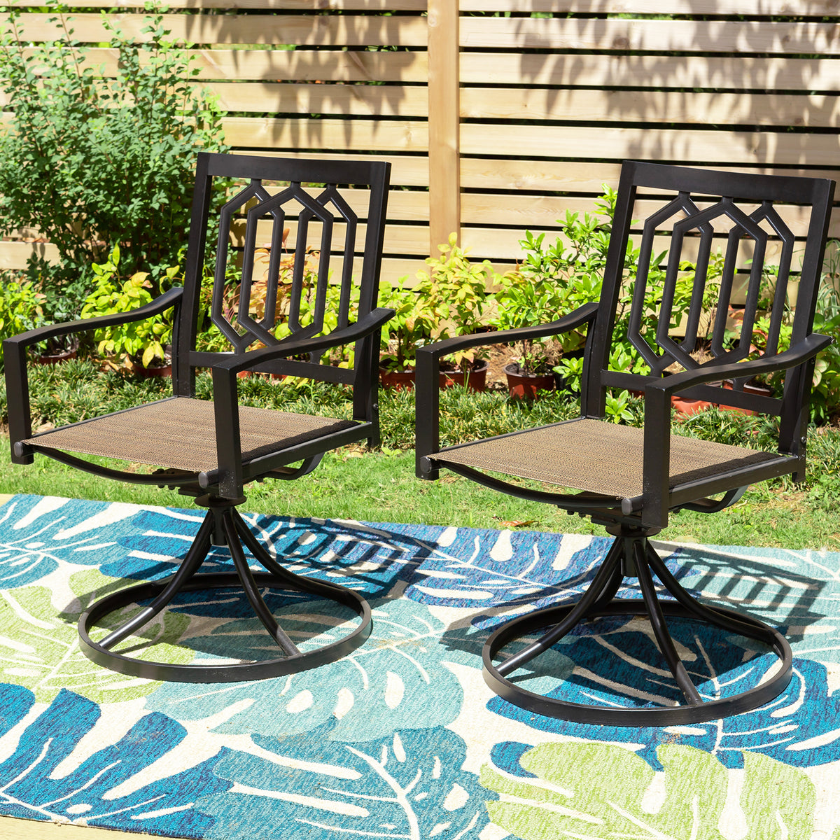 Textilene Patio Dining Chair with Steel Frame