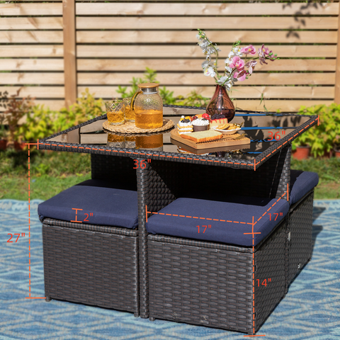 Outdoor Furniture Rattan Sectional Sofa Set with Storage Box