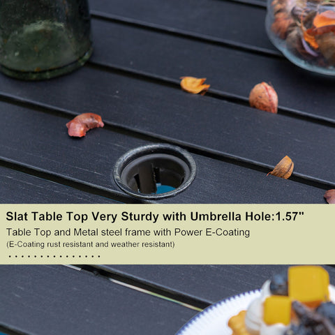 Outdoor Patio 31" Square Height Bar Table with Umbrella Hole - 36" Height Coating Old Craft