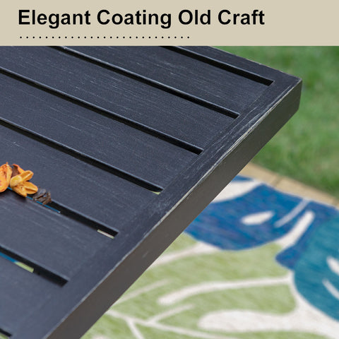 Outdoor Patio 31" Square Height Bar Table with Umbrella Hole - 36" Height Coating Old Craft