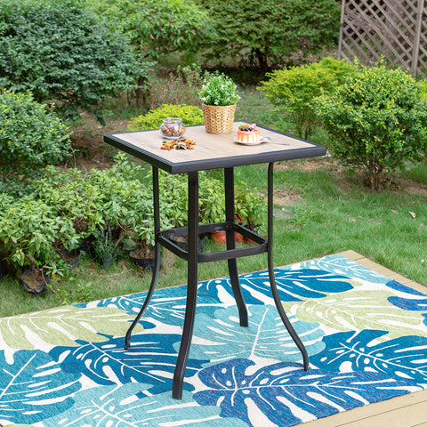 High Bar Table with Wood-like PVC Tabletop