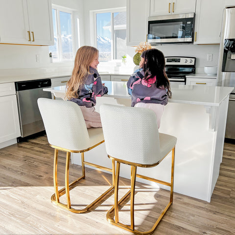 24" Modern PU Leather Bar Stools for Kitchen Island，Phi Villa