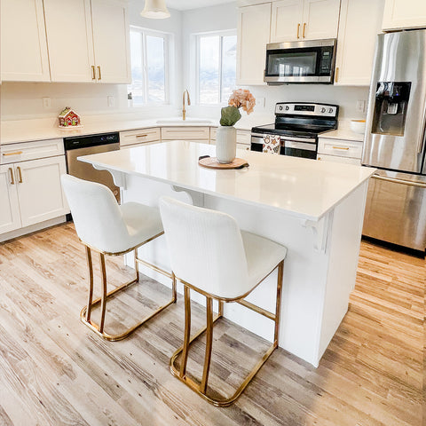 24" Modern PU Leather Bar Stools for Kitchen Island，Phi Villa