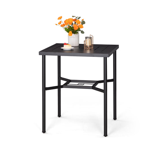 Patio 32" Geometrically-stamped Steel Square Bar Dining Table