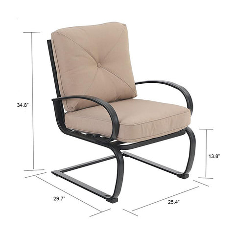 C-Spring Metal Cushioned Lounge Chairs