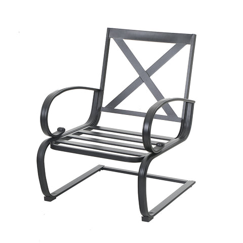 C-Spring Metal Cushioned Lounge Chairs