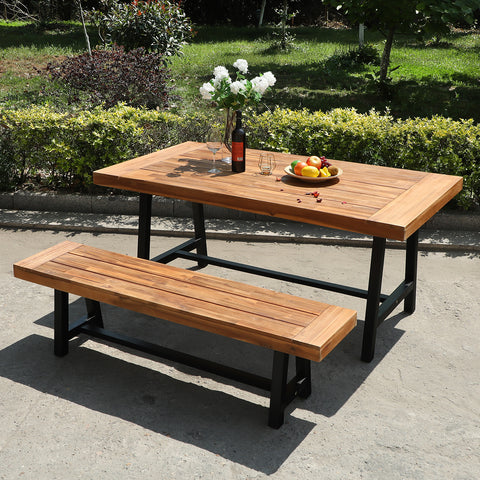 Outdoor Acacia Wood Dining Set, Modern Outdoor Dining Furniture