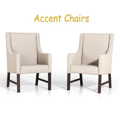 Patio Textilene Fabric Padded Accent Chairs, Set of 2