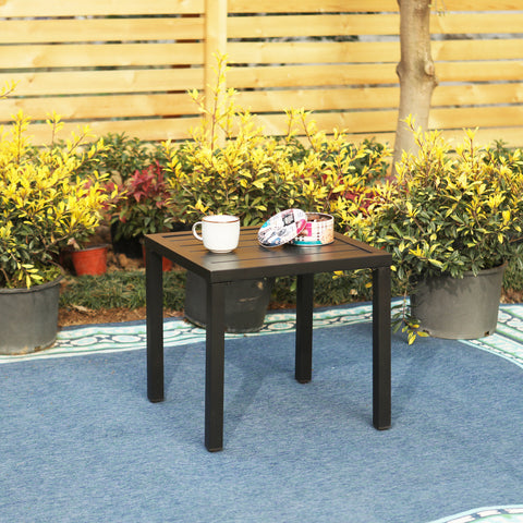 Black Small Metal Square Side Coffee Bistro Table