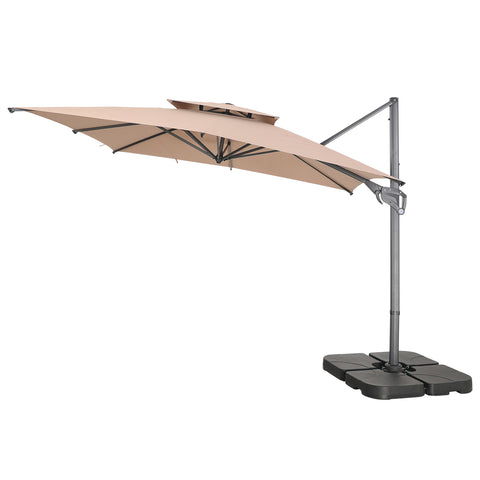 10ft Patio Cantilever Umbrella Square Outdoor Offset Umbrella