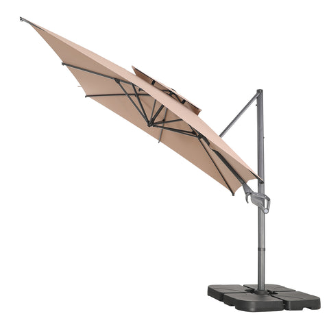 10ft Patio Cantilever Umbrella Square Outdoor Offset Umbrella