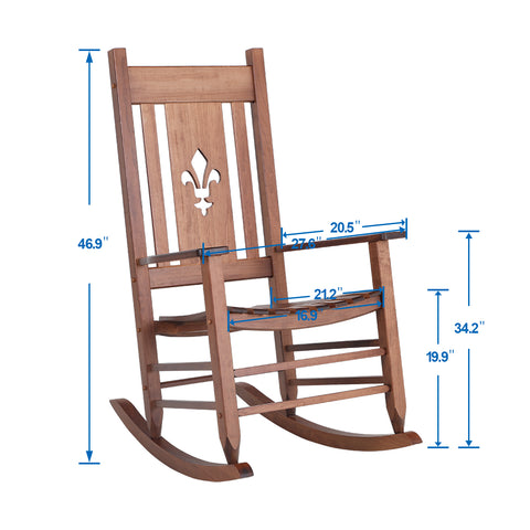 2PC Solid Outdoor Indoor Rocking Chair for Patio Deck Garden Rocker Chair