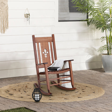 2PC Solid Outdoor Indoor Rocking Chair for Patio Deck Garden Rocker Chair