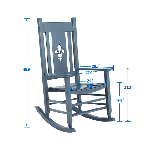 2PC Solid Outdoor Indoor Rocking Chair for Patio Deck Garden Rocker Chair