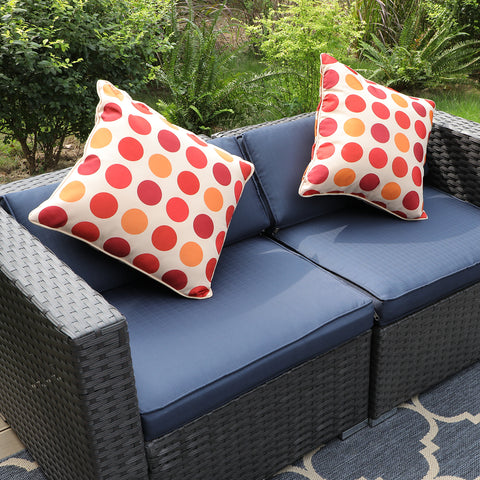 Rattan Wicker DIY Sofa & 45" x 23" Leather Grain Gas Fire Pit Table 50,000 BTU Sectional Sets
