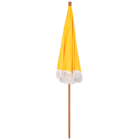 7ft Auto-Tilt Beach Tassel Umbrella With Handy Carry Bags
