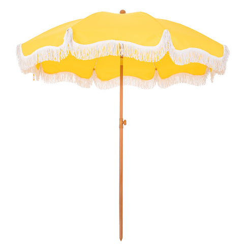 7ft Auto-Tilt Beach Tassel Umbrella With Handy Carry Bags