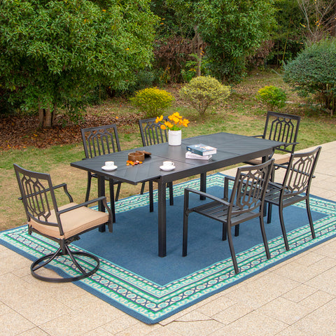 9-piece / 7-piece Patio Dining Sets Expandable Table and Classic Steel Chairs
